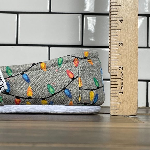 TOMS Classic Women's Size 5 Shoes Gray Glow In The Dark Tree Lights Slip On Flat - Picture 9 of 12